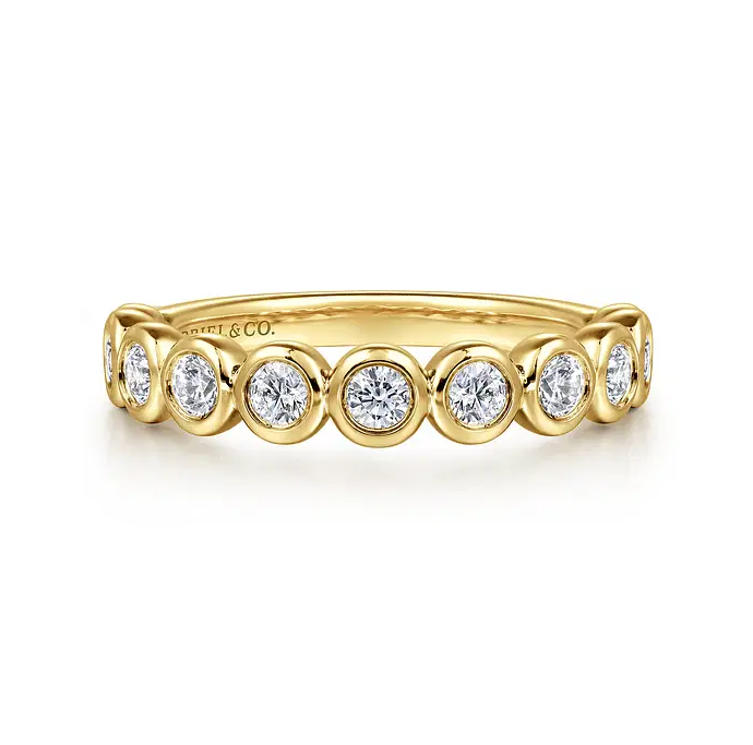 Amalfi - 14K White Gold Bezel Set Diamond Anniversary Band - 0.5 ct