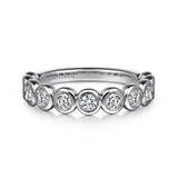 Amalfi - 14K White Gold Bezel Diamond Anniversary Band - 0.75 ct