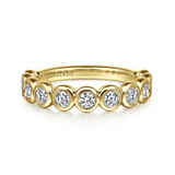 Amalfi - 14K White Gold Bezel Diamond Anniversary Band - 0.75 ct