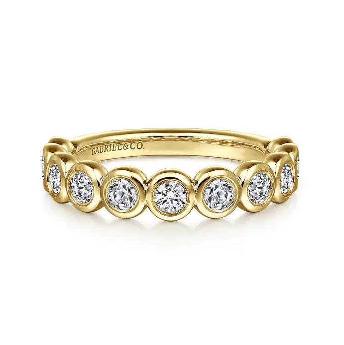 Amalfi - 14K White Gold Bezel Diamond Anniversary Band - 0.75 ct