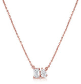 14K Yellow Emerald & Pear Toi Et Moi Diamond Necklace