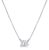 14K Yellow Emerald & Pear Toi Et Moi Diamond Necklace