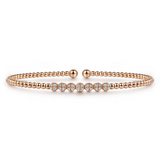 14K Yellow Gold Bujukan Bead and Cluster Diamond Bangle
