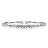 14K Yellow Gold Bujukan Bead and Cluster Diamond Bangle