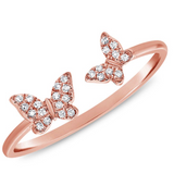 YELLOW GOLD DIAMOND BUTTERFLY WRAP RING