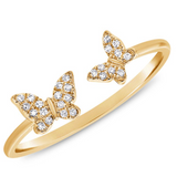 YELLOW GOLD DIAMOND BUTTERFLY WRAP RING