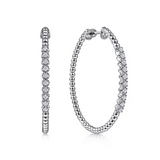 14K White Gold 40mm Bujukan Diamond Classic Hoop Earrings