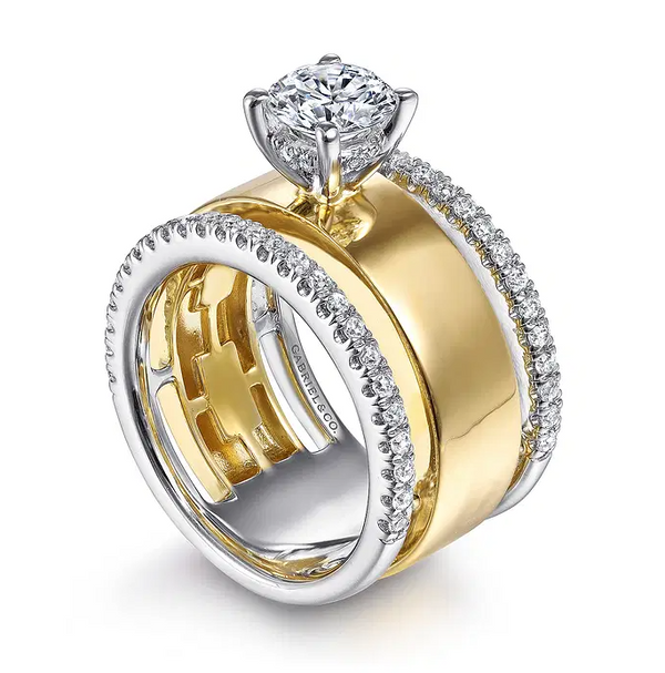 Aiza - 14K White Gold Round Diamond Engagement Ring