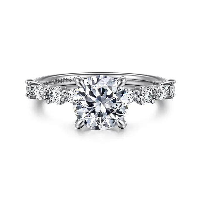Juliet - 14K White Gold Round Diamond Engagement Ring