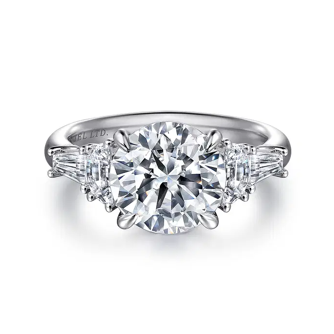 Arielle - 18K White Gold Round Five Stone Diamond Engagement Ring
