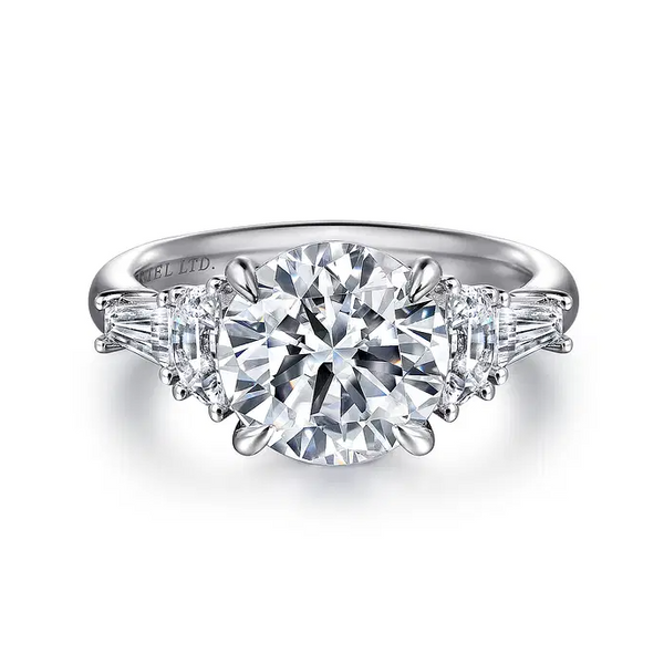 Arielle - 18K White Gold Round Five Stone Diamond Engagement Ring