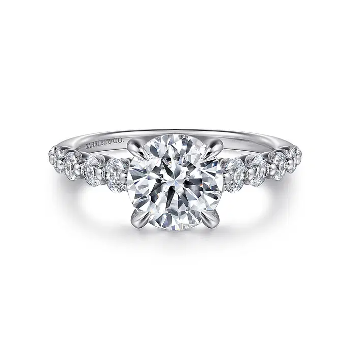 Emberlie - 14K White Gold Round Diamond Engagement Ring