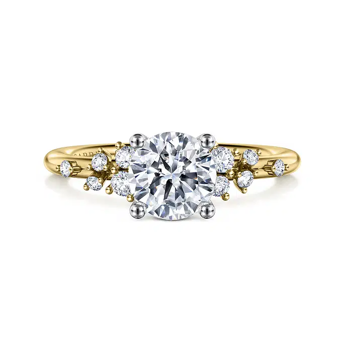 Sacred - 14K White Gold Round Diamond Engagement Ring