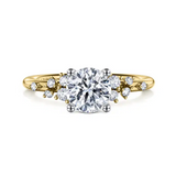 Sacred - 14K Yellow-White Gold Round Diamond Engagement Ring