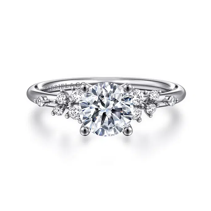 Sacred - 14K Yellow-White Gold Round Diamond Engagement Ring