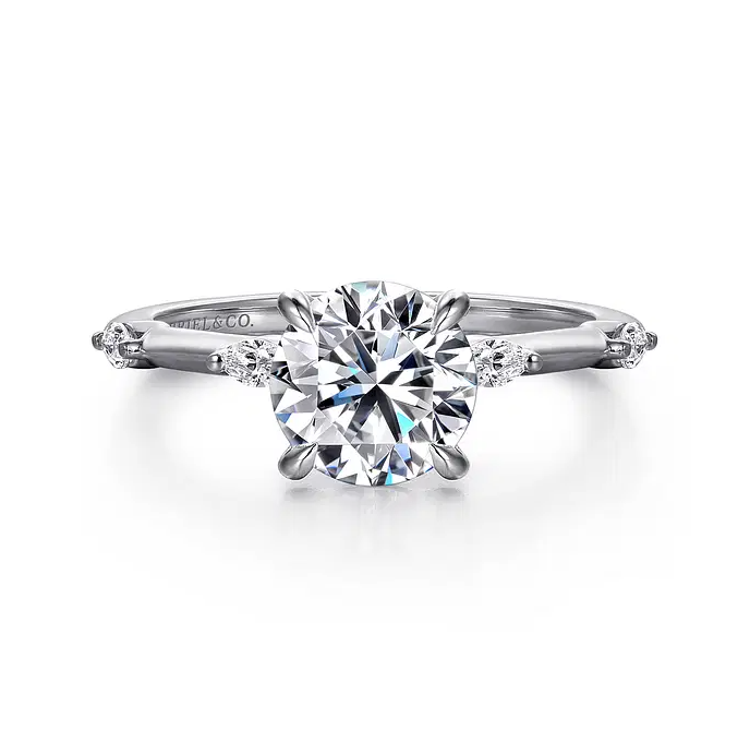 Marline - 14K White Gold Round Diamond Engagement Ring