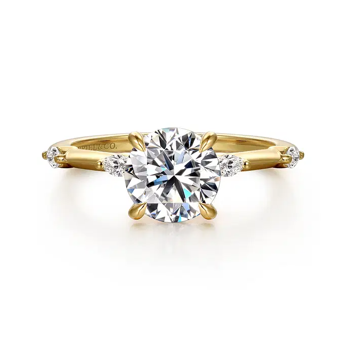 Marline - 14K White Gold Round Diamond Engagement Ring