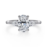 Sima - 14K Yellow Gold Oval Three Stone Diamond Engagement Ring