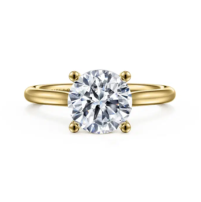 Bravo - 14K Yellow Gold Round Solitaire Diamond Engagement Ring