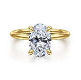 Anuk - 14K White Gold Oval Hidden Halo Diamond Engagement Ring
