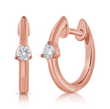 YELLOW GOLD DIAMOND SOLITAIRE HUGGIE EARRINGS