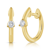 YELLOW GOLD DIAMOND SOLITAIRE HUGGIE EARRINGS