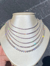 14K White Gold 10.00ct Round Diamond Tennis Necklace