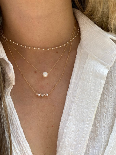 14K Yellow Gold Pearl Chain Necklace-Necklaces-Maurice's Jewelers-