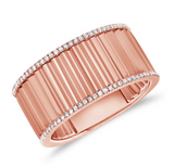 YELLOW GOLD DIAMOND FLUTED RING