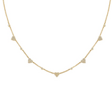 ROSE GOLD DIAMOND HEART STATION NECKLACE