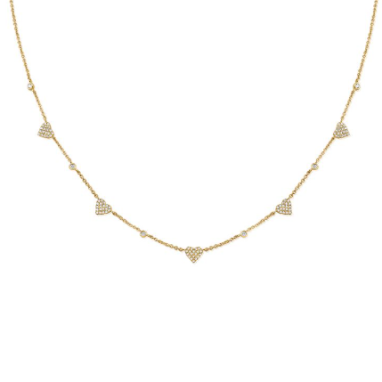 ROSE GOLD DIAMOND HEART STATION NECKLACE
