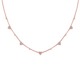 ROSE GOLD DIAMOND HEART STATION NECKLACE