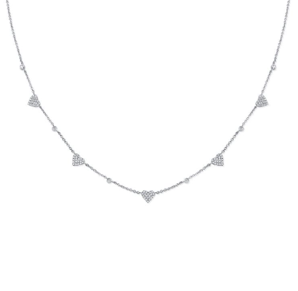 ROSE GOLD DIAMOND HEART STATION NECKLACE