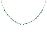 WHITE GOLD EMERALD AND DIAMOND NECKLACE