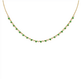 WHITE GOLD EMERALD AND DIAMOND NECKLACE