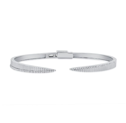 YELLOW GOLD DIAMOND CLAW CUFF BRACELET