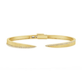 YELLOW GOLD DIAMOND CLAW CUFF BRACELET