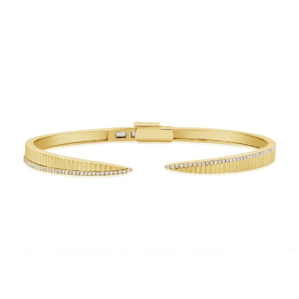 WHITE GOLD DIAMOND CLAW CUFF BRACELET