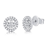 WHITE GOLD DIAMOND SMILEY STUD EARRINGS