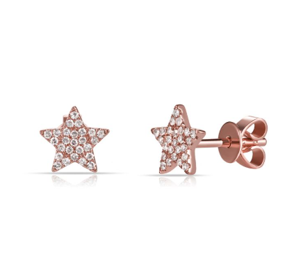 ROSE GOLD DIAMOND STAR STUD EARRINGS