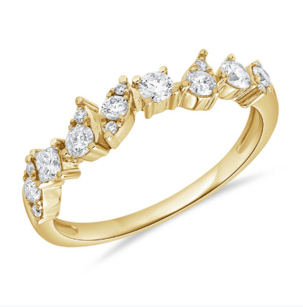 WHITE GOLD PRINCESS AND ROUND SHAPE DIAMOND RING