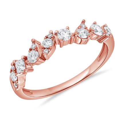WHITE GOLD PRINCESS AND ROUND SHAPE DIAMOND RING