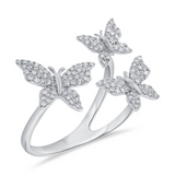 WHITE GOLD DIAMOND BUTTERFLY WRAP RING