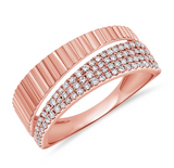 YELLOW GOLD DIAMOND FLUTED RING