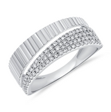 YELLOW GOLD DIAMOND FLUTED RING
