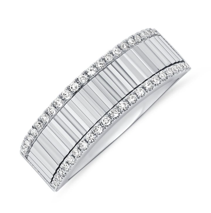 YELLOW GOLD DIAMOND FLUTED RING
