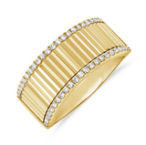 WHITE GOLD DIAMOND FLUTED RING