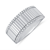 WHITE GOLD DIAMOND FLUTED RING