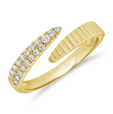 ROSE GOLD ROUND DIAMOND FLUTED WRAP RING