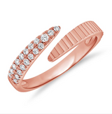 ROSE GOLD ROUND DIAMOND FLUTED WRAP RING